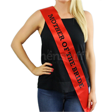 Red Sash - "Mother Of The Bride" Black Text